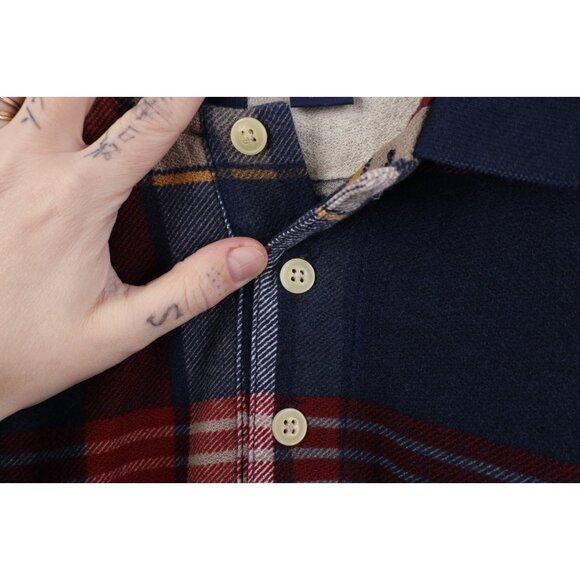 Vintage 90s Chaps Ralph Lauren Mens Large Faded long Sleeve Rugby Polo Plaid - Picture 4 of 12